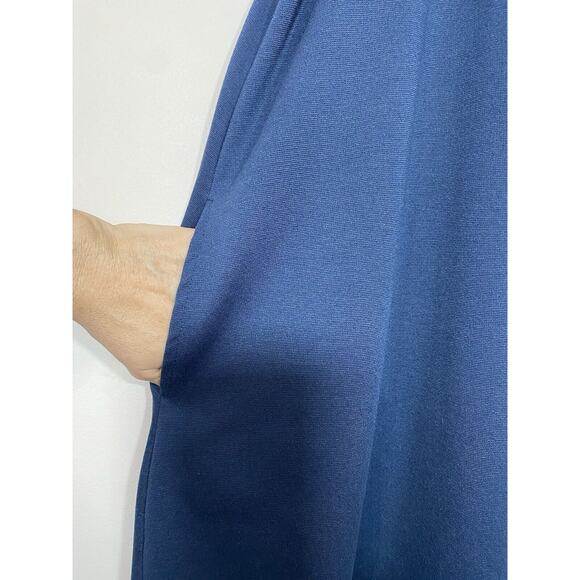 Z Supply Blue Sleeveless V Neck Swing Dress Trapeze Mini Relaxed Fit Size LARGE - Picture 3 of 7